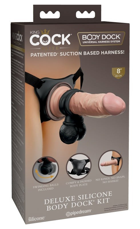 King Cock Elite Deluxe Silicone Body Dock Kit - - Realistic Dildos
