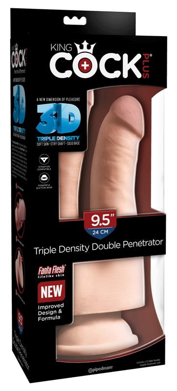 King Cock Plus Triple Density Double Penetrator Flesh 9.5 inch - - Double Ender