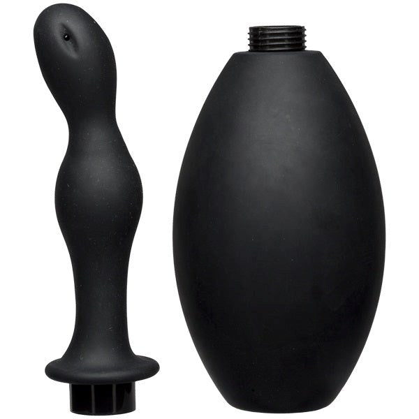 Kink Flow Flush Silicone Anal Douche & Accessory Black - - Enemas and Douches