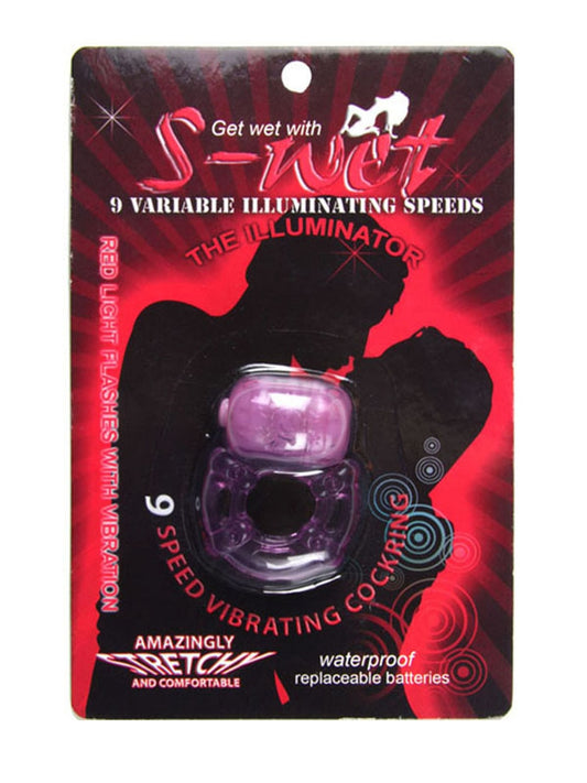 S-Wet Illuminator Glow In The Dark Vibrating Cock Ring - Vibrating Cock Rings