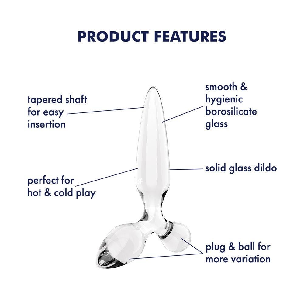 Satisfyer Triple Crystal 2 Glass 3-in-1 Anal Plug - Butt Plugs