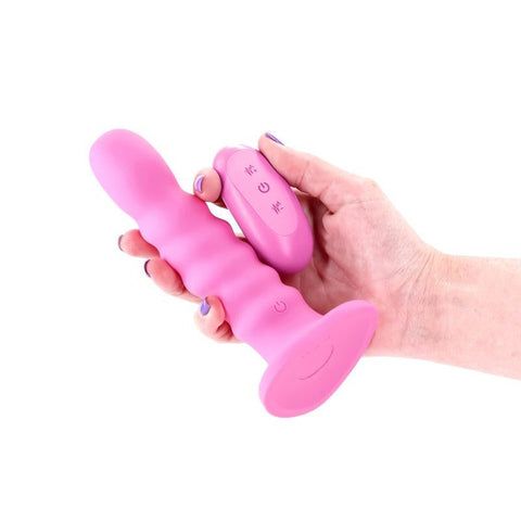 Colours Ribbed 6'' Dildo with Wireless Remote - Vibrating Dildos