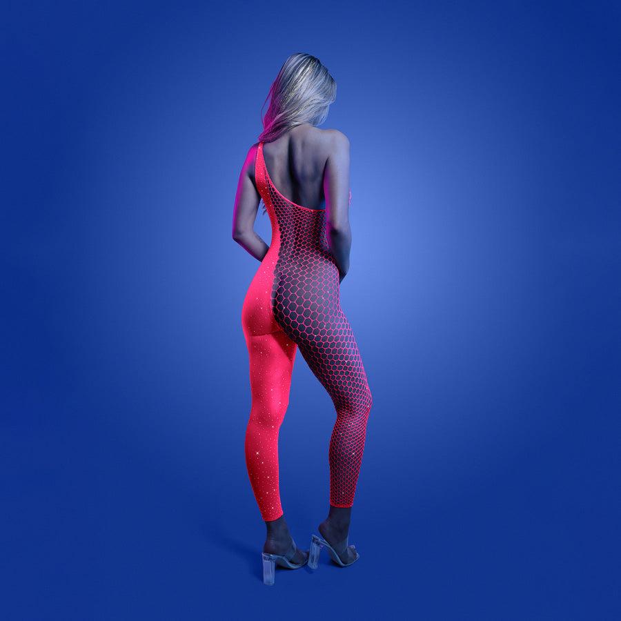 GLOW Hyperdrive Glow In Dark Sexy Womens Bodystocking OS - Body Stockings