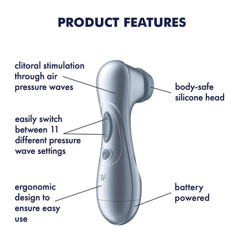 Pro 2 Battery Series Touch-Free Clitoral Stimulator Clit - Clit Ticklers and Pulsators