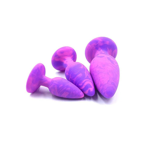 COLOUR SWIRL Anal Plug Set Butt Plugs Set of 3 - Butt Plugs
