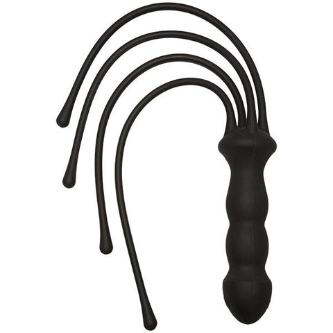 Kink The Quad Silicone Whip Black by Doc Johnson - Whips And Crops