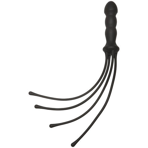 Kink The Quad Silicone Whip Black by Doc Johnson - Whips And Crops