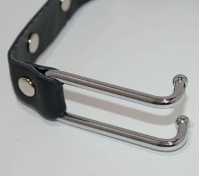 KinkyTime Metal Nose Hooks on Connectable Leather Lead - - Cuffs And Restraints