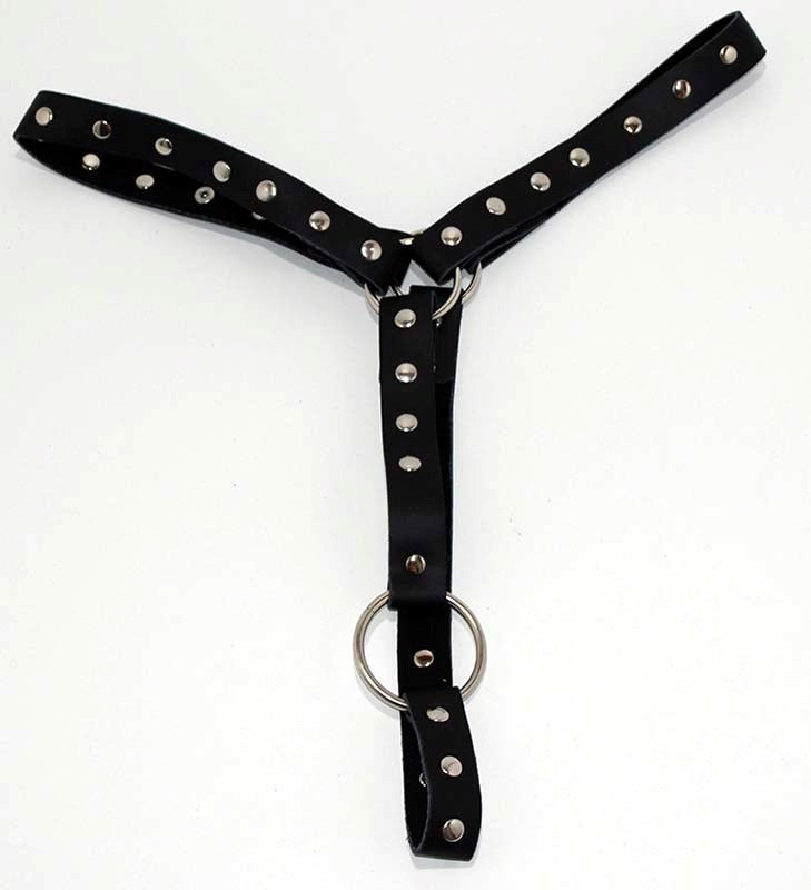 Leather Waist Harness with Cockring - - Cuffs And Restraints