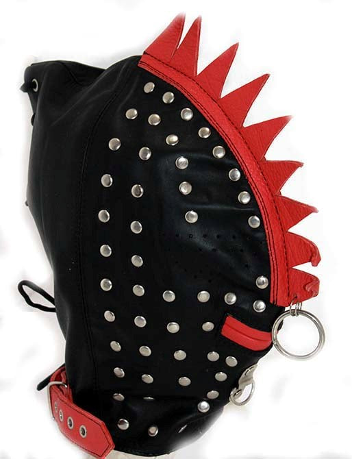 Leatherback Leather Bondage Hood - - Bondage Hoods