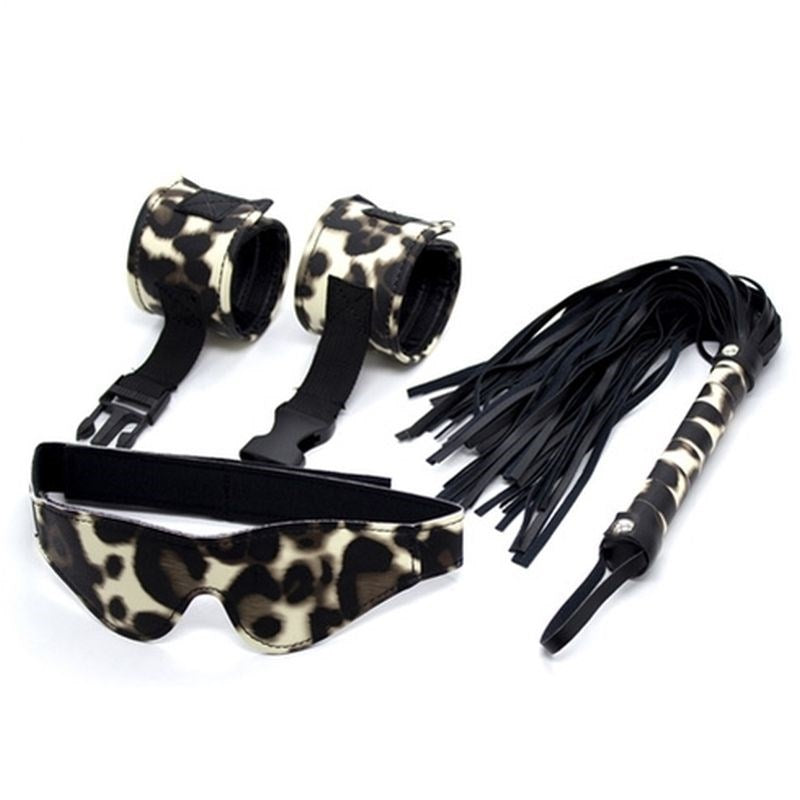 Leopard Bondage Kits 3 PCS - - Cuffs And Restraints