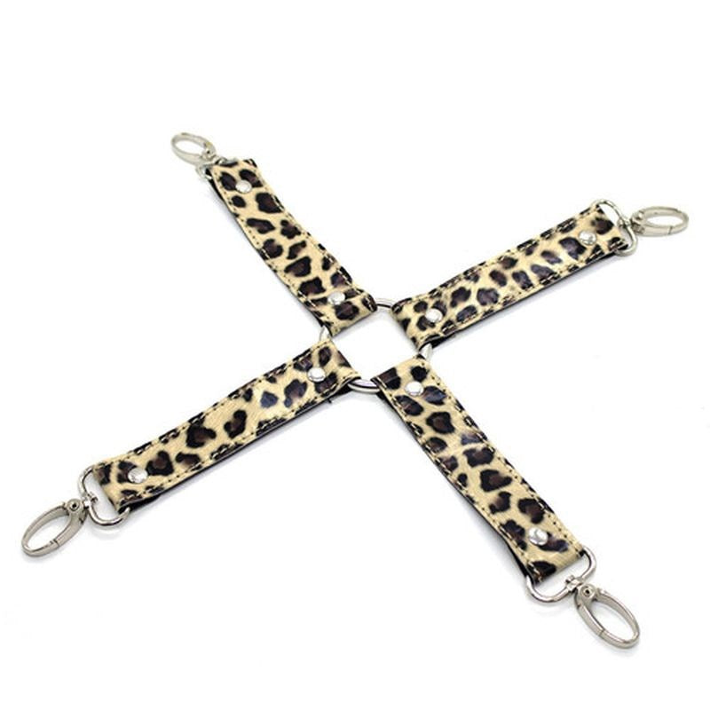 Leopard Print 10 Piece Bondage Kit - - Bondage Kits