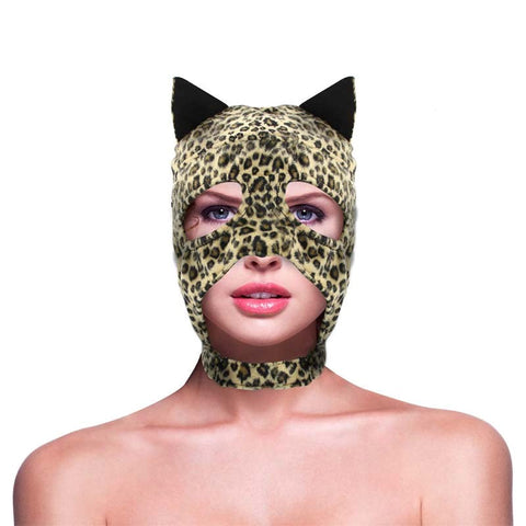 Leopard Print Fetish Hood by BDStyle - Bondage Hoods
