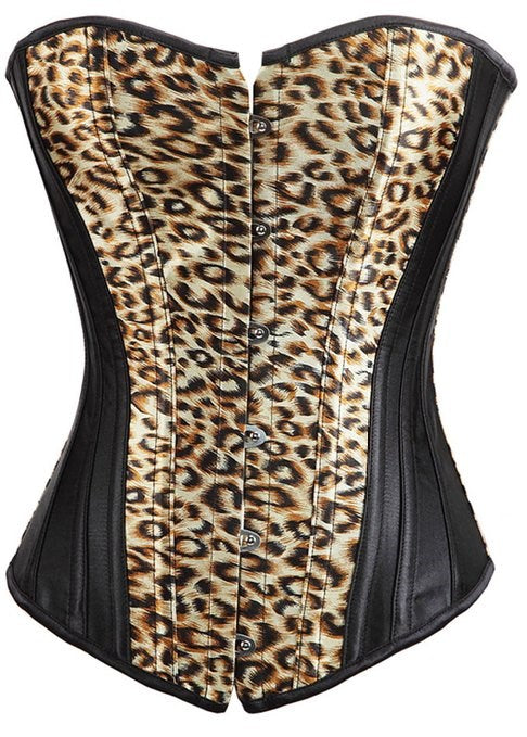 Leopard Slimming Corset & G-String - - Bustiers and Corsets