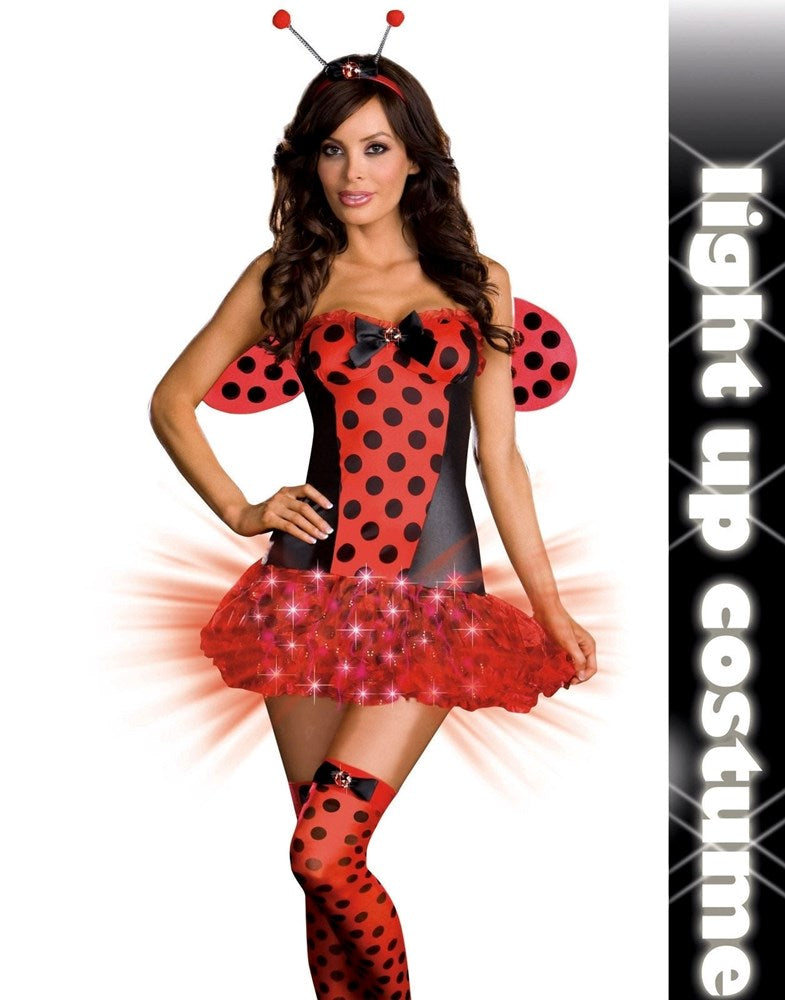 Light Me Up Ladybug Costume -disc - - Fancy Dress Ups