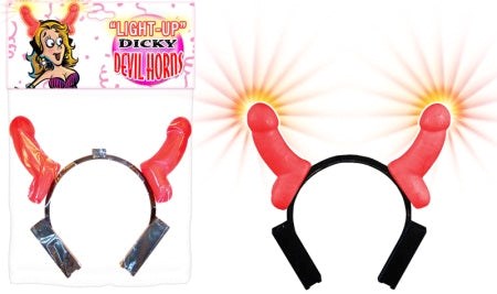 Light Up Dicky Devil Horns - - Fancy Dress Ups