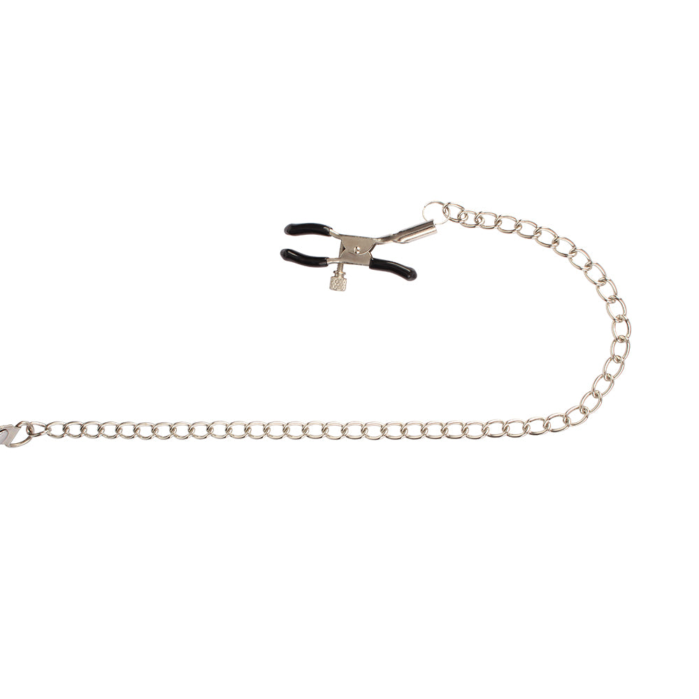 Chisa Breathable O-ring Gag with Nipple Clamps - Bondage Gags and Bits