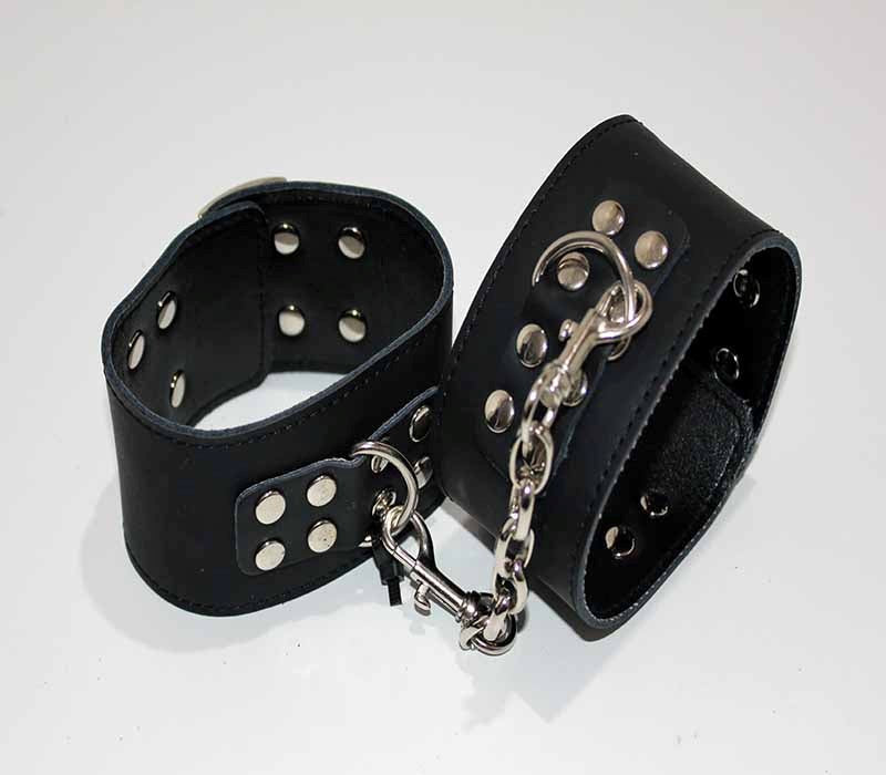 Lilylush Leather Wrist/Ankle Restraints Studs - - Collars And Cuffs