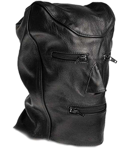 Lip & Eye Zip Leather Bondage Hood by BDStyle - Bondage Hoods