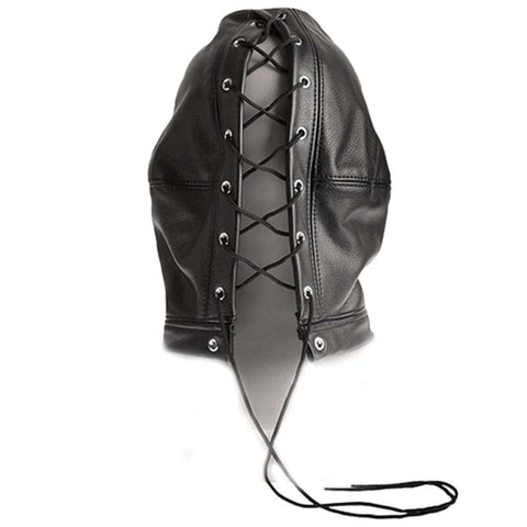 Lip & Eye Zip Leather Bondage Hood by BDStyle - Bondage Hoods