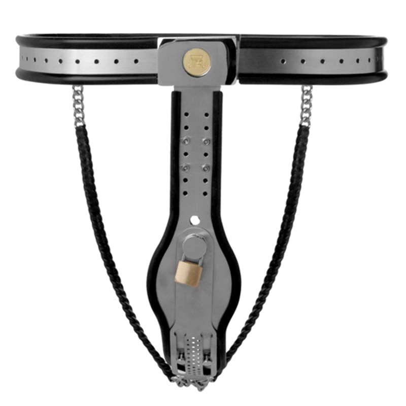 Locking Steel Female Chastity Belt - - Steel Sex Toys