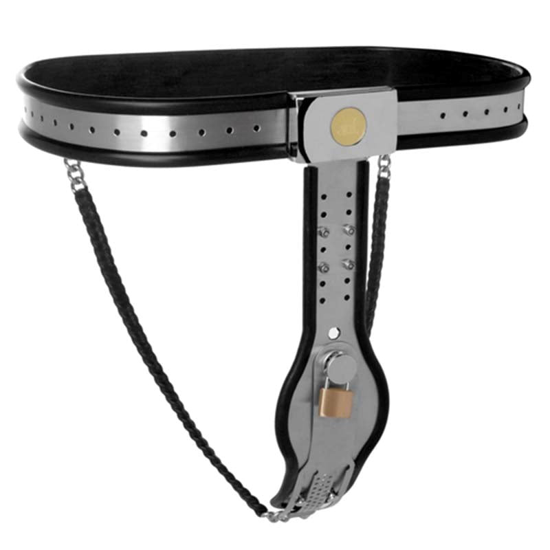 Locking Steel Female Chastity Belt - - Steel Sex Toys