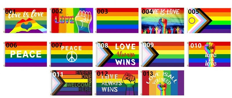 Love & Peace Gay Pride Flag Medium - - Party Gifts and Novelties