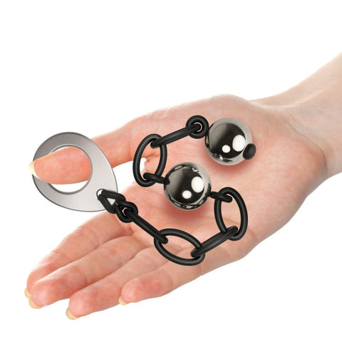 Love In Chains Black Anal Beads by Rocks Off - Anal Beads and Balls