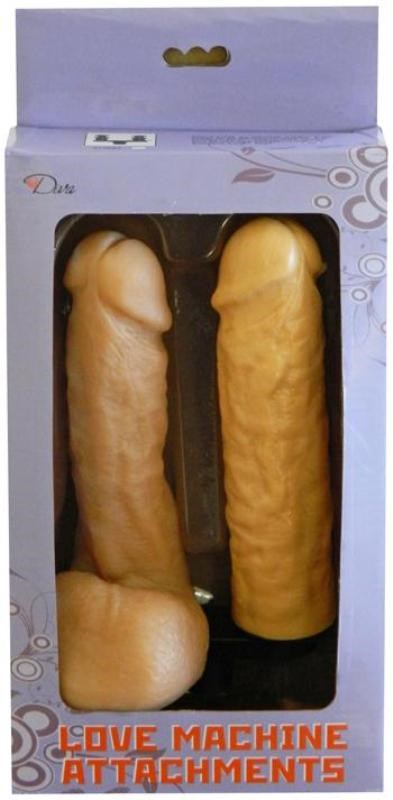 Love Machine Attachment Double Penetrator Double Dong Flesh - - Realistic Dildos