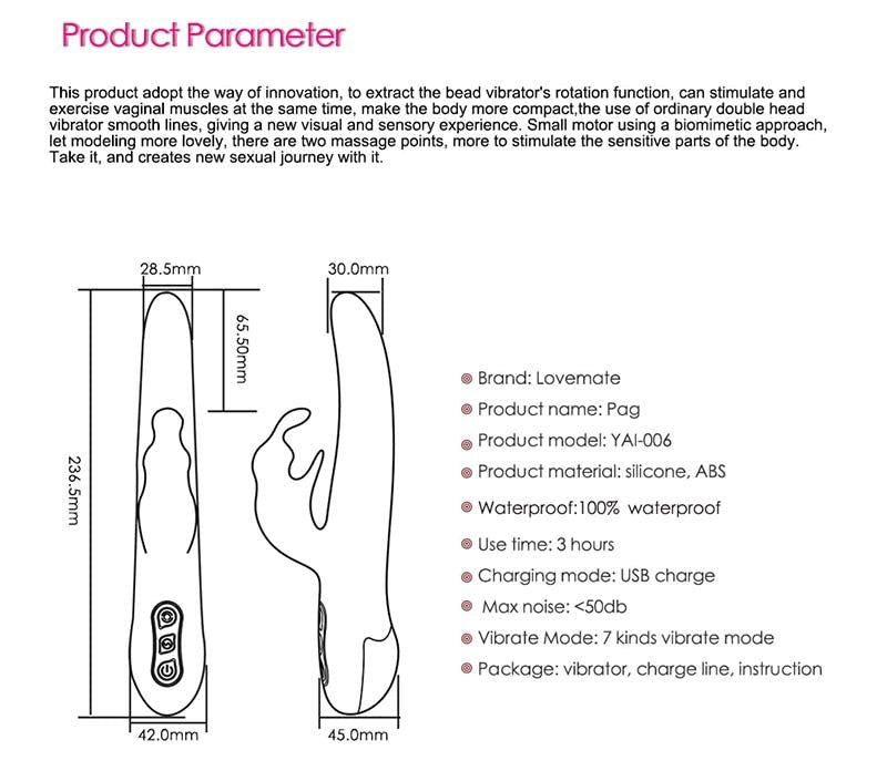 LoveMate Pag Rabbit Vibrator - - Rabbit Vibrators