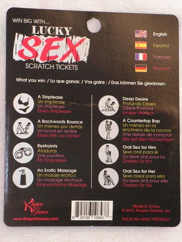 Lucky Sex Scratch Tickets Sex Game by Kheper Games - Sex Games, Coupons and Tricks