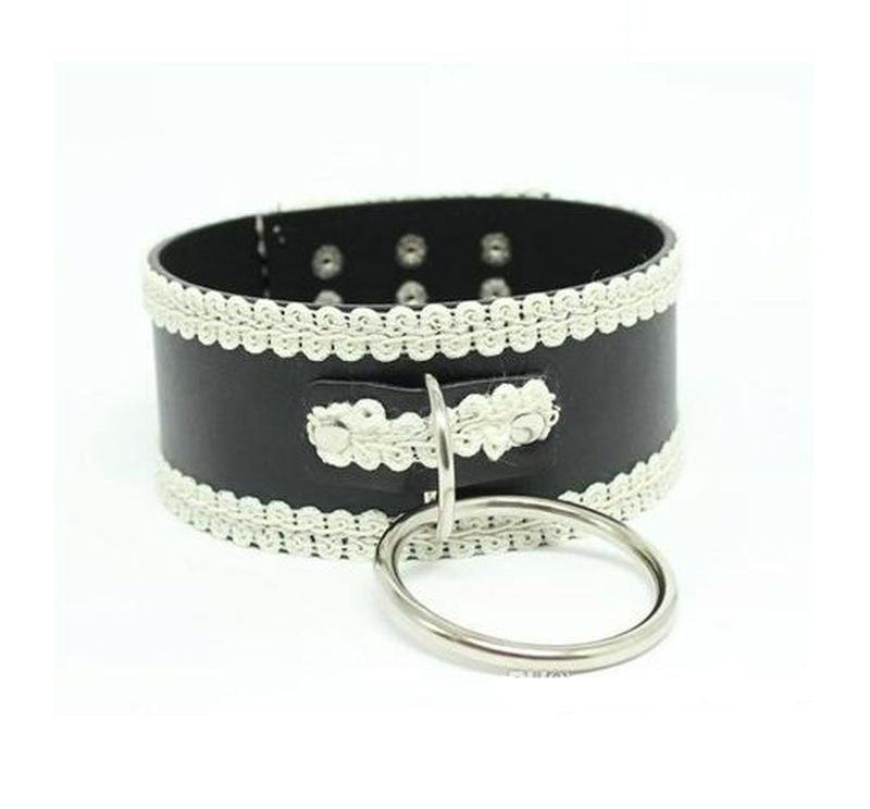 Lustful Studded and Laced Collar Heavy - - Collars And Cuffs