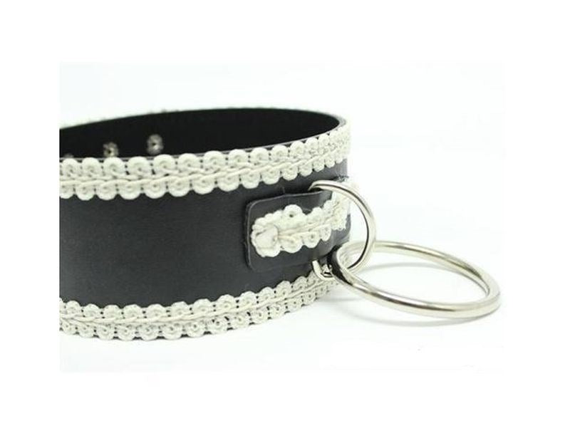 Lustful Studded and Laced Collar Heavy - - Collars And Cuffs