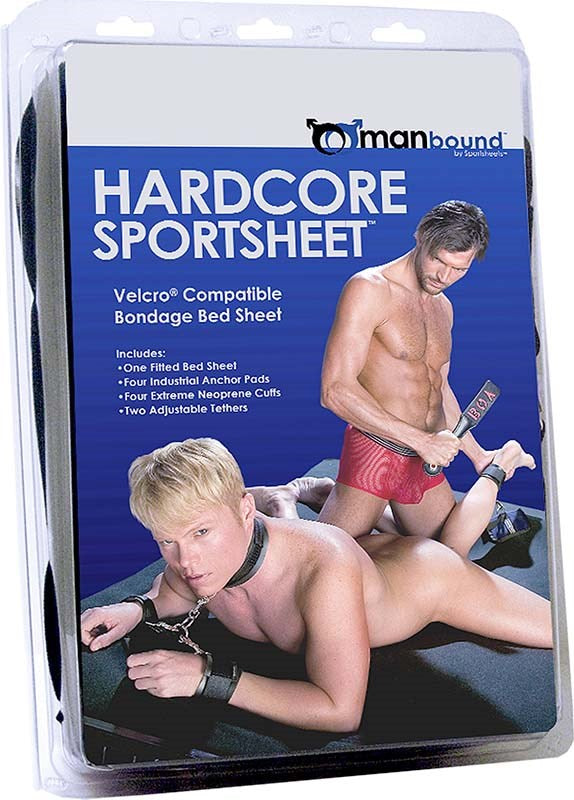 Manbound Hardcore Sportsheet Queen Size Sheet Cuff And Pad Set - - Cuffs And Restraints