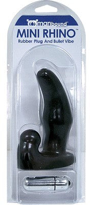 Manbound Mini Rhino Vibrating Rubber Anal Plug - Prostate Toys