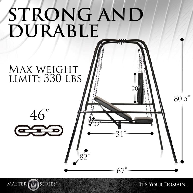 Master Series Throne Adjustable Sex Sling & Stand - - Sex Swings And Slings