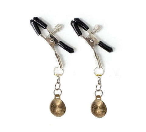 Metal Nipple Clamps with Bells by BDStyle - Breast and Nipple Toys