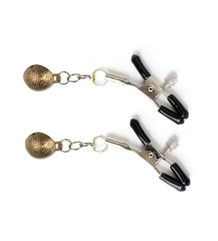 Metal Nipple Clamps with Bells by BDStyle - Breast and Nipple Toys