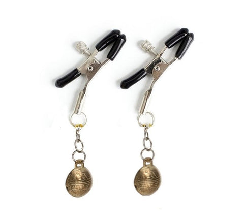 Metal Nipple Clamps with Bells by BDStyle - Breast and Nipple Toys