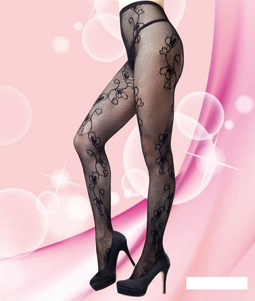 Mia Pantyhose Floral Design - - Hosiery