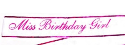 Miss Birthday Girl Sash Adult Novelty by Little Genie - Party Gifts and Novelties