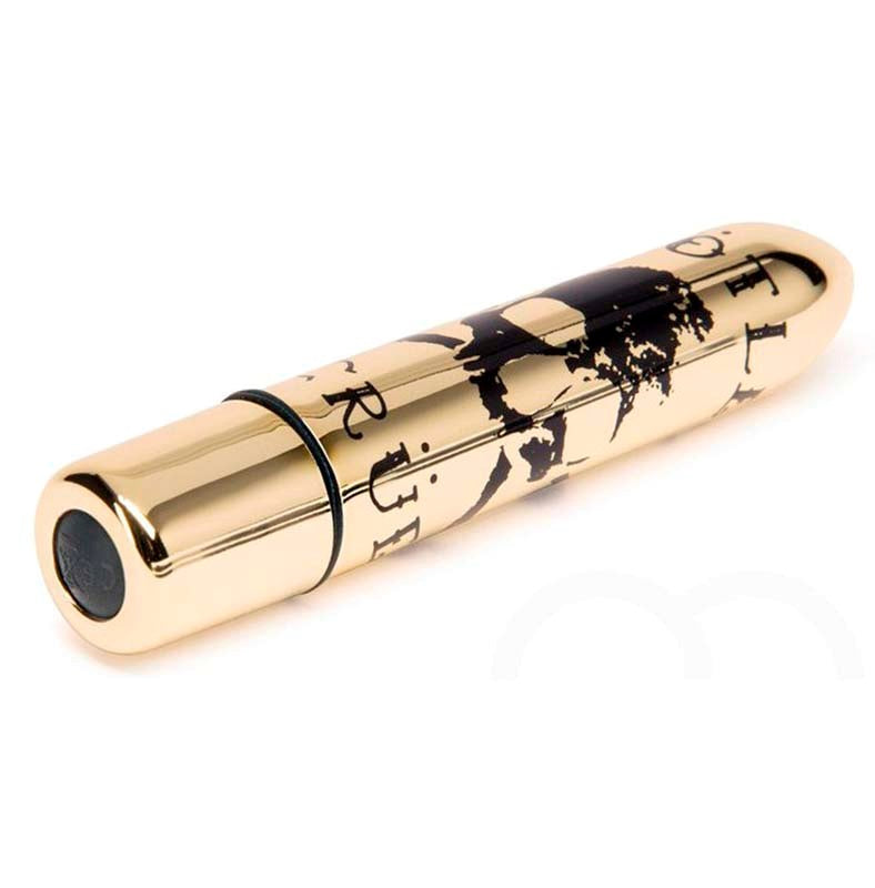 Motley Crue Classic Skull 10 Function Bullet Vibrator Gold - - Personal Massagers