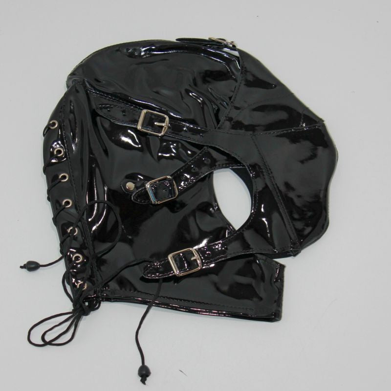 Multiplex Bondage Hood Faux Leather - - Bondage Hoods