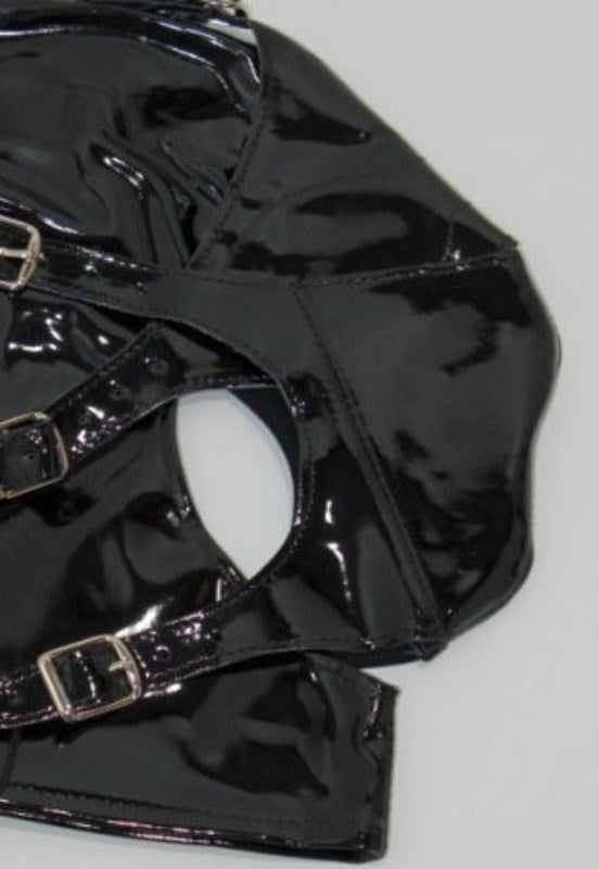 Multiplex Bondage Hood Faux Leather - - Bondage Hoods