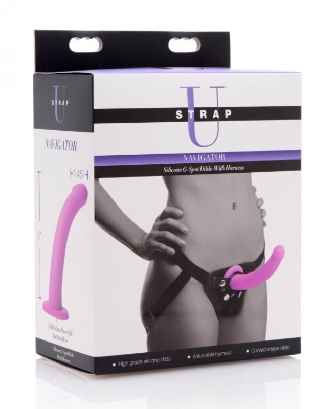 Navigator Silicone G-Spot Dildo with Harness - - Strap On Sextoys