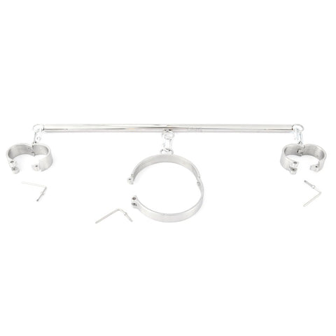 Neck & Wrist Restraint With Spreader Bar by BDStyle - Spreaders and Hangers