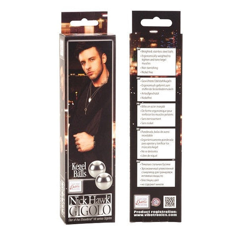 Nick Hawk Gigolo Kegel Balls by California Exotics - Metal Vibrators