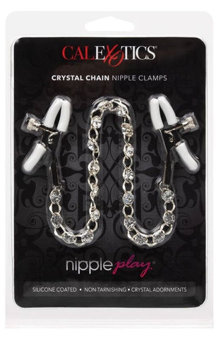 Nipple Play Crystal Chain Nipple Clamps by CalExotics - Nipple and Clit Clamps