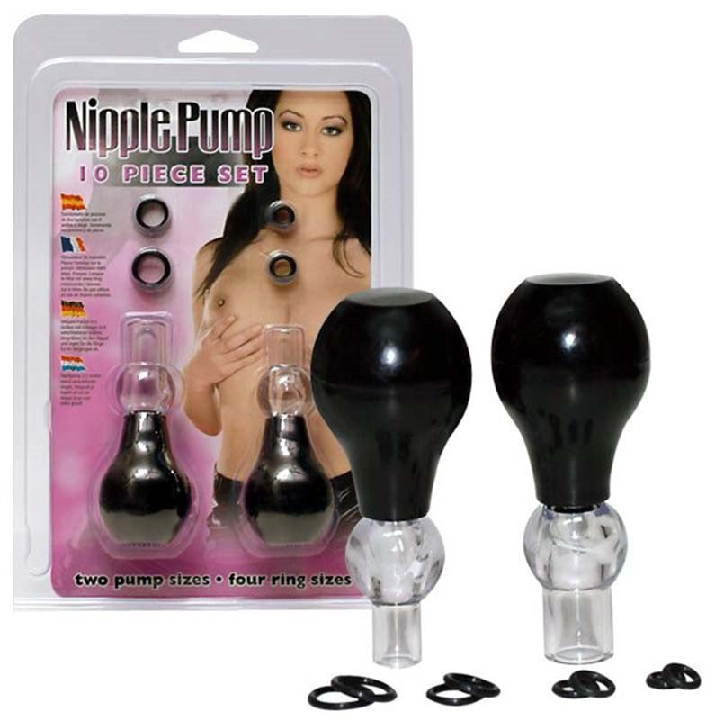 Nipple Pump 10 Piece Set - - Breast and Nipple Toys