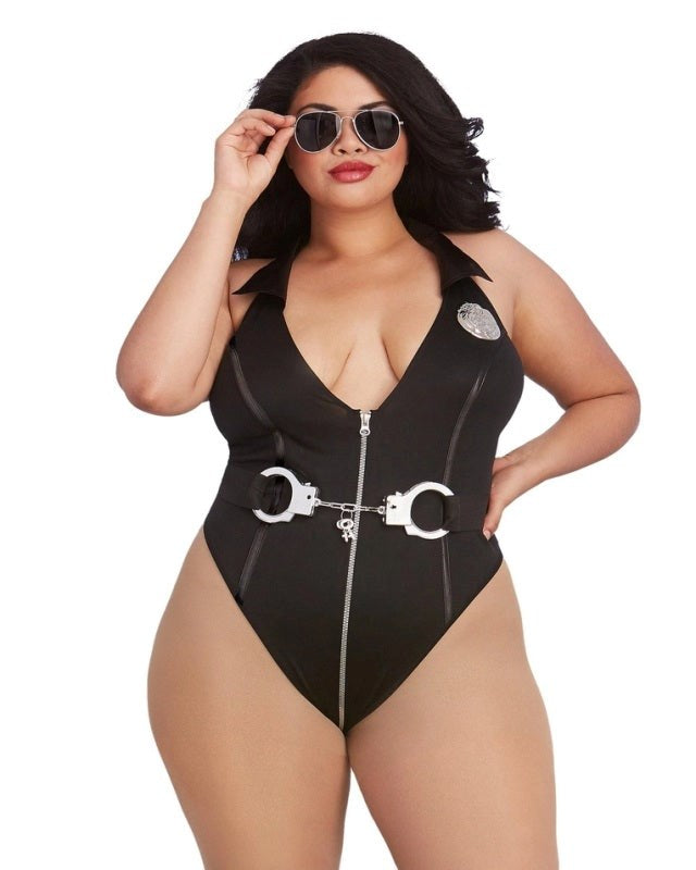 Officer Naughty 4 Piece Costume Queen Size - - Fancy Dress Ups